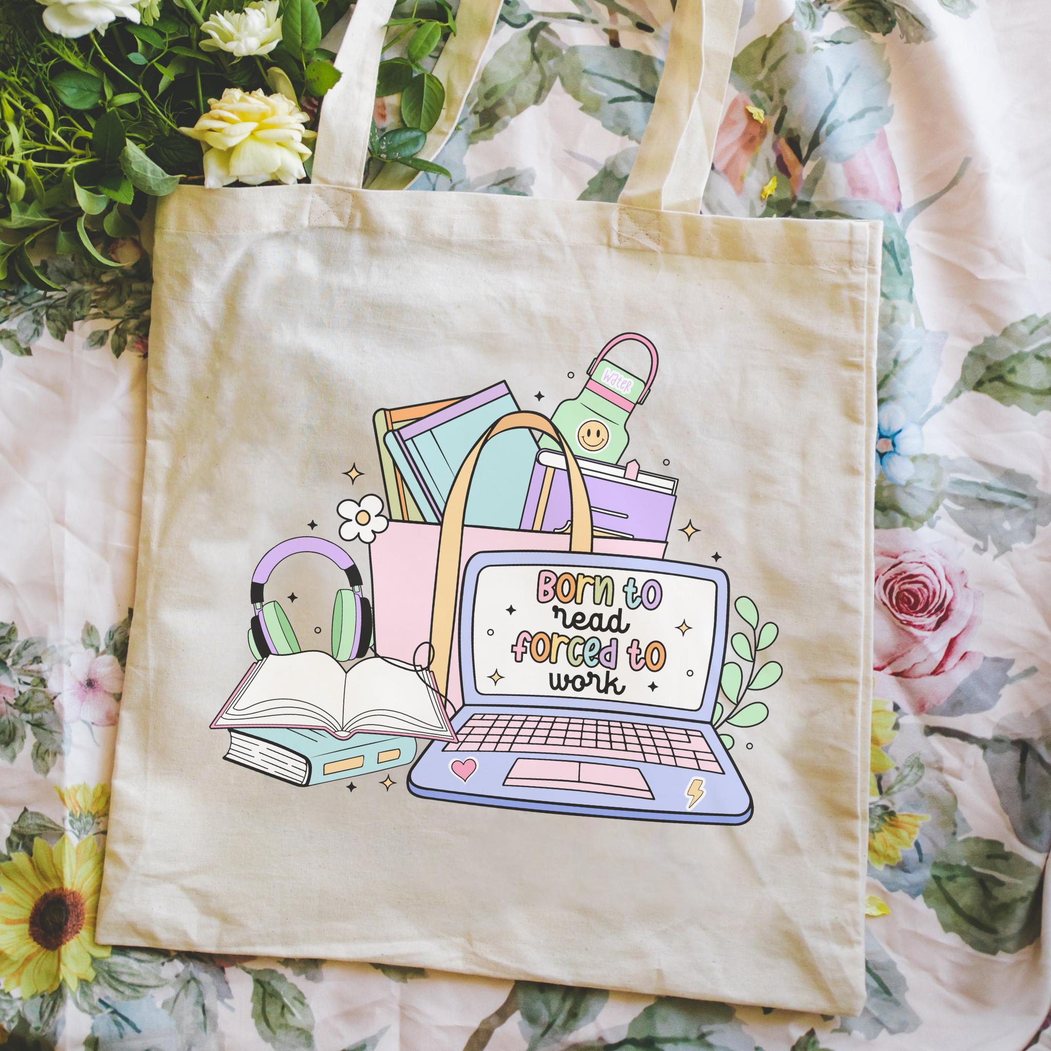 Bookish Tote Bag: Born to Read, Forced to Work