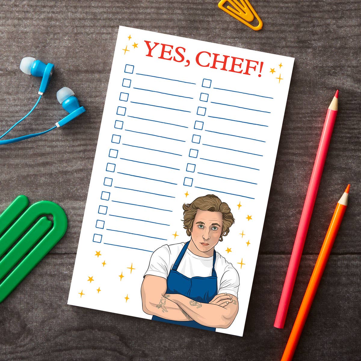 Notepad: Yes, Chef! The Bear Checklist