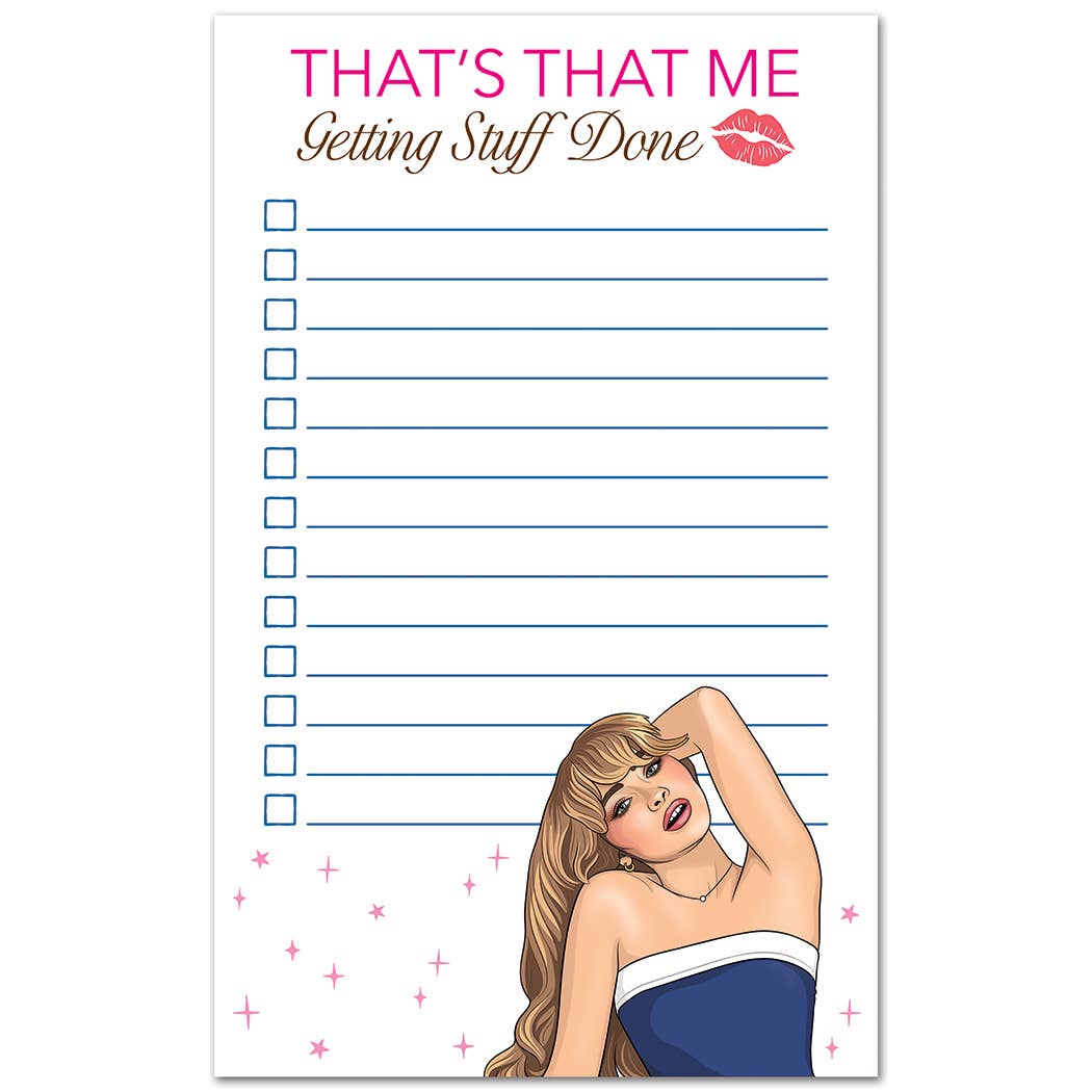 Pop culture–inspired notepad labeled “Sabrina Getting Stuff Done” – Literari Goods