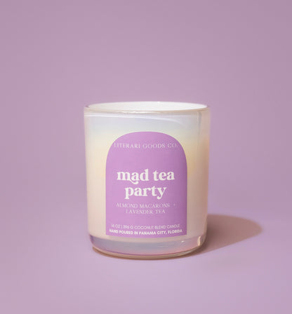 Bookish Candle ☻ Macarons + Lavender Tea + Vanilla Whip ✿ Mad Tea Party