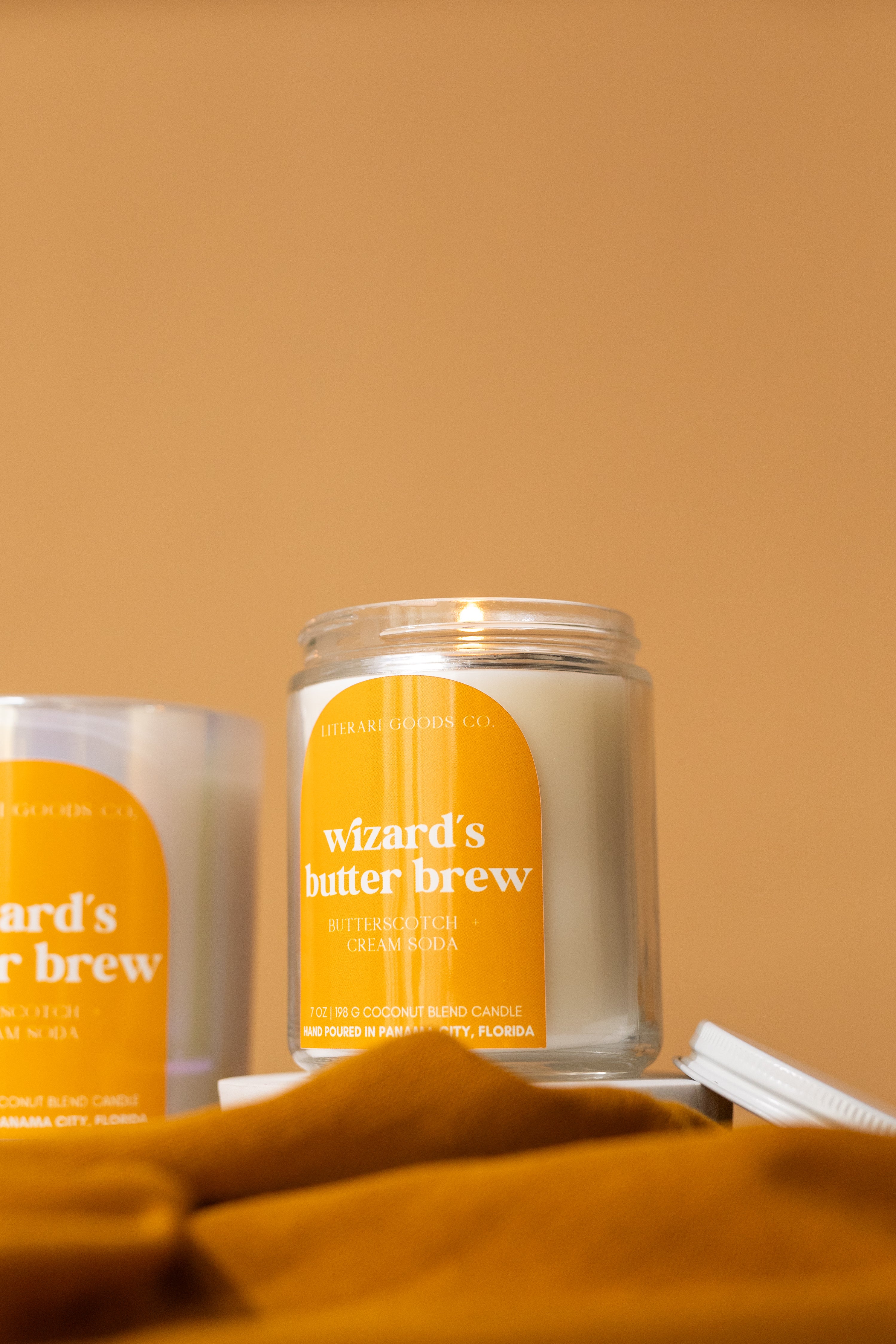 Bookish Candle – Butterscotch & Cream Soda | Wizard's Butter Brew Scented Gift for Book Lovers