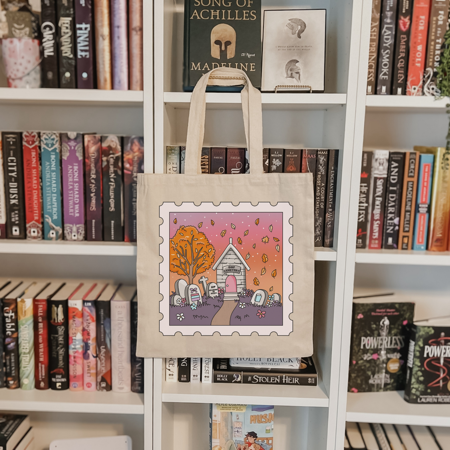 Bookish Fall + Halloween tote bag - DNF Cemetery