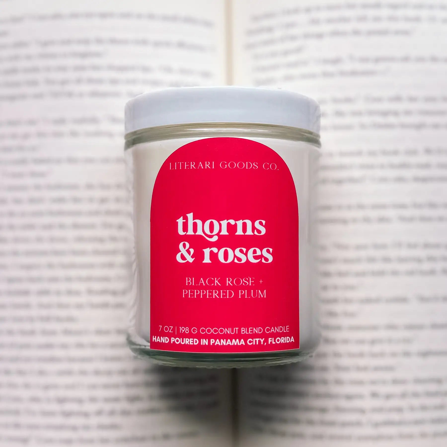 Thorns and Roses Bookish Candle - 7 oz. - Dark Rose + Plum