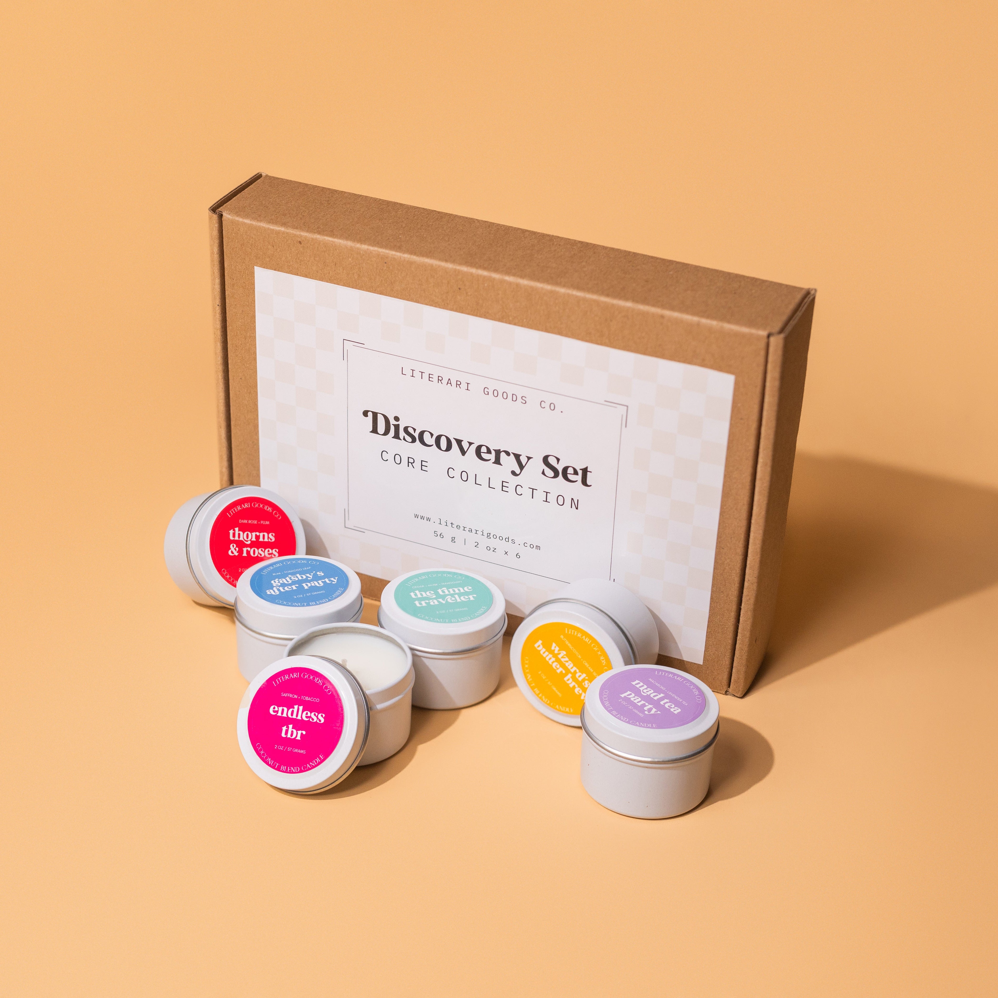 Bookish candle fragrance discovery box featuring mini candles for readers – Literari Goods